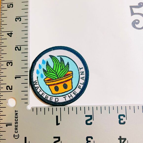 A13a--Iron on Embroidered patch-To Do List-Watered Plant-Cactus‎ - Picture 2 of 3